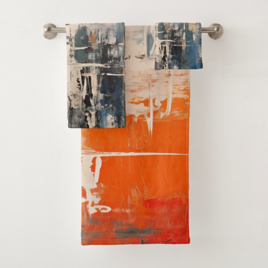 Chromatic Crossroads Abstract Digital Painting Bad Handdoek (Insitu)