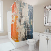 Chromatic Crossroads Abstract Digital Painting Douchegordijn (In situ)