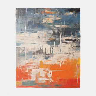Chromatic Crossroads Abstract Digital Painting Fleece Deken
