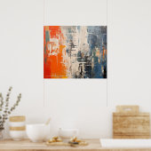 Chromatic Crossroads Abstract Digital Painting Poster (Keuken)