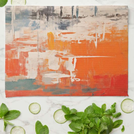 Chromatic Crossroads Abstract Digital Painting Theedoek (Gevouwen)