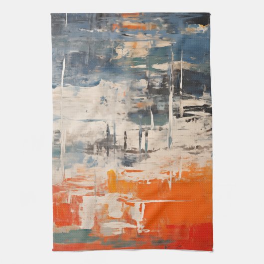 Chromatic Crossroads Abstract Digital Painting Theedoek (Verticaal)