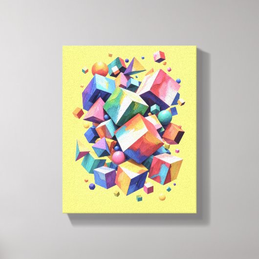 Chromatic Cube Symphony Canvas Afdruk (Voorkant)