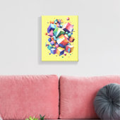 Chromatic Cube Symphony Canvas Afdruk (Insitu (Woonkamer))