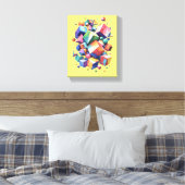 Chromatic Cube Symphony Canvas Afdruk (Insitu (Slaapkamer))