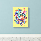 Chromatic Cube Symphony Canvas Afdruk (Insitu (Houten vloer))