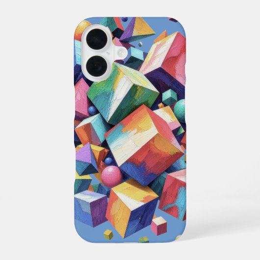 Chromatic Cube Symphony iPhone 16 Hoesje (Achterkant)