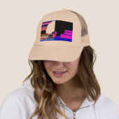Chromatic Dual Profile – Modern Art Trucker Cap (In situ)