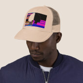 Chromatic Dual Profile – Modern Art Trucker Cap (In situ)
