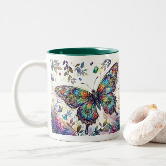 chromatic flight Mug Tweekleurige Koffiemok (Met donut)