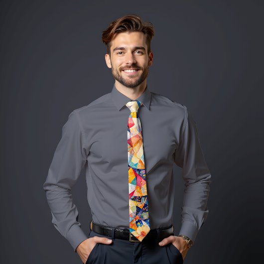 Chromatic Harmony Abstract Art Stropdas