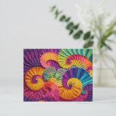 Chromatic Shells: Vibrant Spiral Mosaic Briefkaart (Staand voorkant)