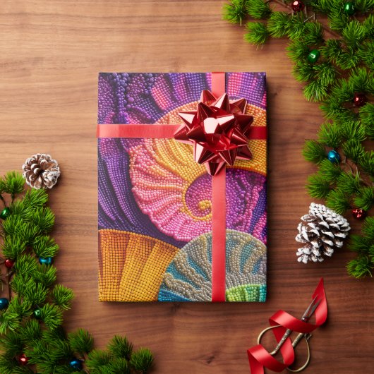 Chromatic Shells: Vibrant Spiral Mosaic Cadeaupapier (Feestdagen Geschenken)