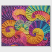 Chromatic Shells: Vibrant Spiral Mosaic Cadeaupapier (Vlak)