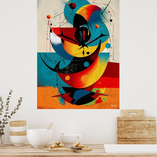 Chromatic Spiral – Mid-Century Abstract Motion  Poster (Keuken)