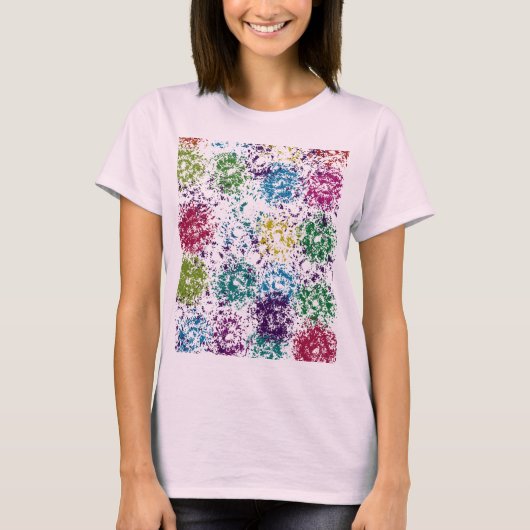 Chromatic Stipple Bloom Abstract T-shirt (Voorkant)