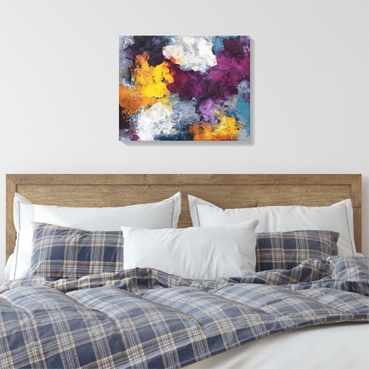 Chromatic Streak Abstract Canvas Wall Art (Insitu (Slaapkamer))