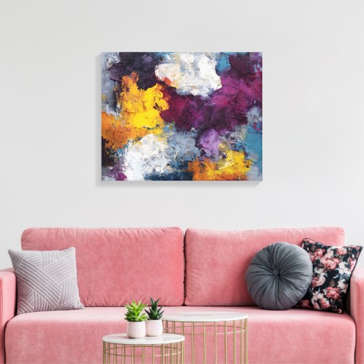 Chromatic Streak Abstract Canvas Wall Art (Insitu (Woonkamer))