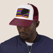 Chromatic Stripe Profile – Pop Art Trucker Cap (In situ)
