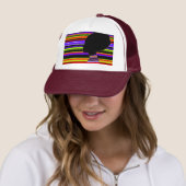 Chromatic Stripe Profile – Pop Art Trucker Cap (In situ)