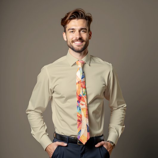 Chromatisch Crescendo Abstract Art Stropdas