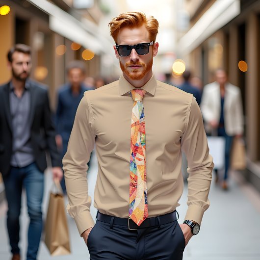 Chromatisch Crescendo Abstract Art Stropdas