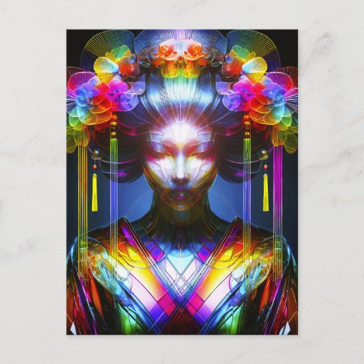 Chromatisch Farbige Glas-Geisha im Kontrast Briefkaart (Voorkant)