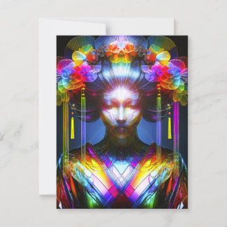 Chromatisch Farbige Glas-Geisha im Kontrast Briefkaart