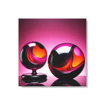 Chromatisch farbige Glaskegeln in Reflexion