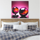 Chromatisch farbige Glaskegeln in Reflexion Canvas Afdruk (Insitu (Slaapkamer))