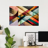 Chromatisch Geometrisch Mozaïek Poster (Thuiskantoor)