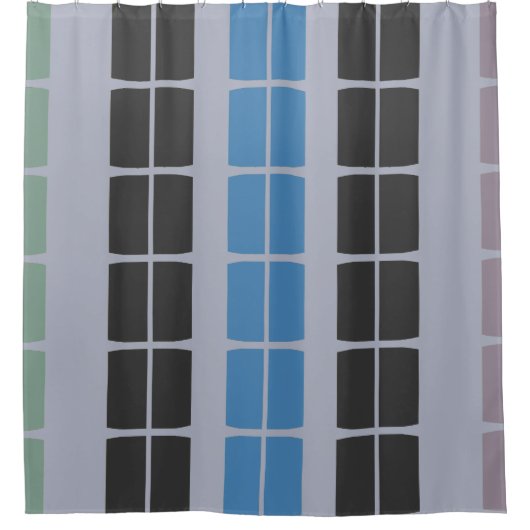 Chromatisch Windowscape Blok Douchegordijn (Voorkant)