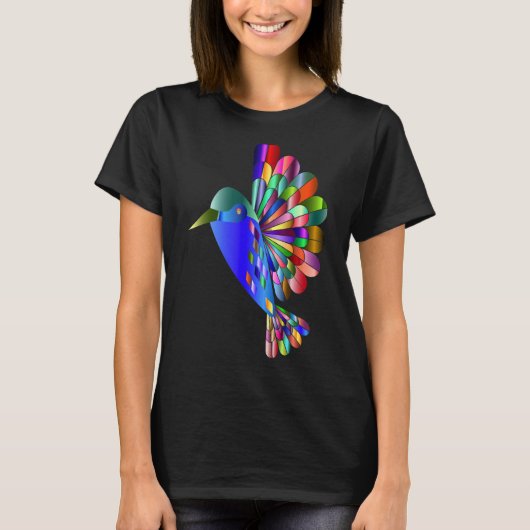 Chromatische Abstracte Waterverf vogelpest T-shirt (Voorkant)