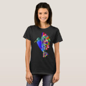 Chromatische Abstracte Waterverf vogelpest T-shirt (Voorkant volledig)
