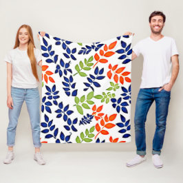 Chromatische bladherhaling fleece deken