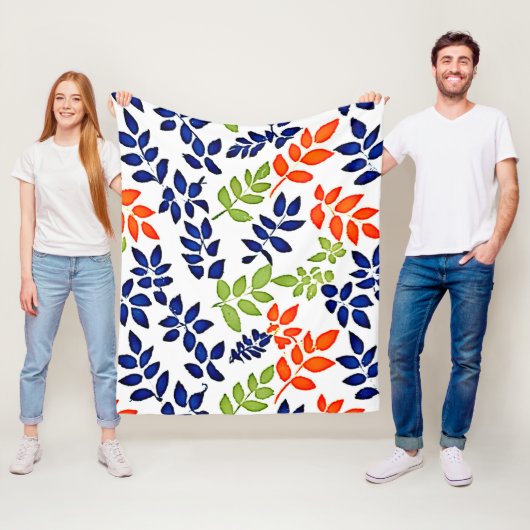 Chromatische bladherhaling fleece deken (In situ)