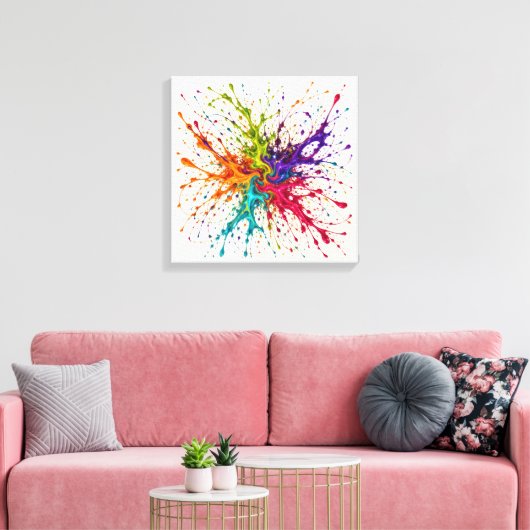 Chromatische Bloei Canvas Afdruk (Insitu (Woonkamer))