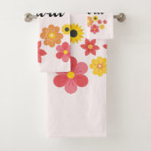 Chromatische bloemen - Jouw naam toevoegen Bad Handdoek (Insitu)