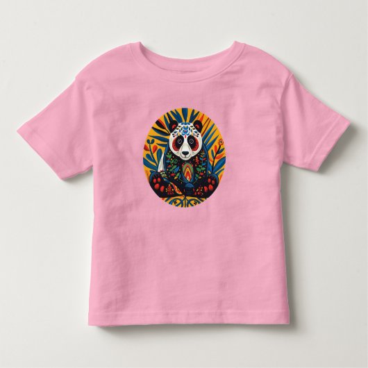 Chromatische Charisma: Kaleidoscopisch Panda T-shi Kinder Shirts (Voorkant)
