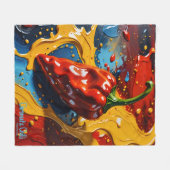 Chromatische Chili - Ananas Rijk Fleece Deken (Voorkant (Horizontaal))