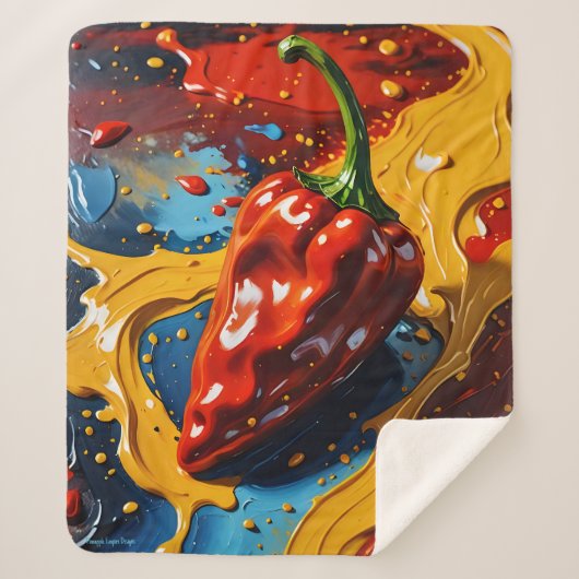 Chromatische Chili - Ananas Rijk Sherpa Deken (Voorkant)