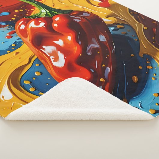 Chromatische Chili - Ananas Rijk Sherpa Deken (3/4)