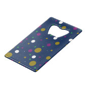 Chromatische Confetti flesopener Creditkaart Flessenopener (Voorkant Gekanteld)