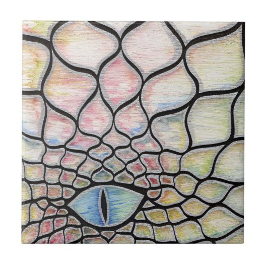 Chromatische draak tegeltje (Voorkant)