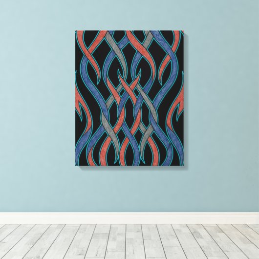 Chromatische Draden Canvas Afdruk (Insitu (Houten vloer))