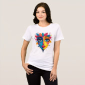 "Chromatische droom" - Abstracte Pop Kunstportret Tri-Blend Shirt (Voorkant volledig)