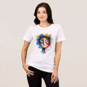 "Chromatische droom" - Abstracte Pop Kunstportret Tri-Blend Shirt (Voorkant volledig)