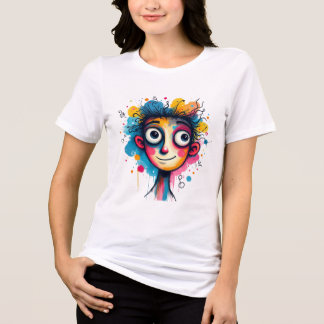 "Chromatische droom" - Abstracte Pop Kunstportret Tri-Blend Shirt