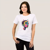 "Chromatische droom" - Abstracte Pop Kunstportret Tri-Blend Shirt (Voorkant volledig)