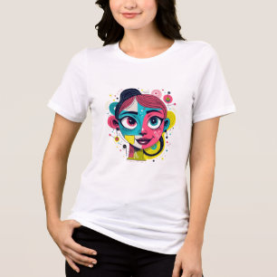 "Chromatische droom" - Abstracte Pop Kunstportret Tri-Blend Shirt